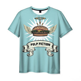 Мужская футболка 3D с принтом Четвертьфунтовый чизбургер в Кировске, 100% полиэфир | прямой крой, круглый вырез горловины, длина до линии бедер | Тематика изображения на принте: big kahuna | pulp fiction | винсент вега | гамбургер | джулс виннфилд | криминальное чтиво