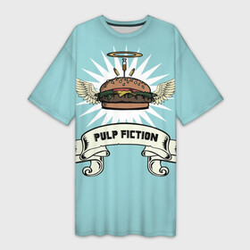 Платье-футболка 3D с принтом Четвертьфунтовый чизбургер в Кировске,  |  | big kahuna | pulp fiction | винсент вега | гамбургер | джулс виннфилд | криминальное чтиво