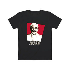 Детская футболка хлопок с принтом Stalin KGB в Кировске, 100% хлопок | круглый вырез горловины, полуприлегающий силуэт, длина до линии бедер | 
