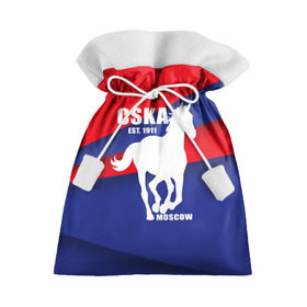 Подарочный 3D мешок с принтом CSKA est. 1911 в Кировске, 100% полиэстер | Размер: 29*39 см | армейцы | болельщик | кони | красно синие | фанат | футбол | футболист | цска