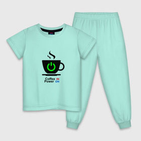 Детская пижама хлопок с принтом Кофе это сила в Кировске, 100% хлопок |  брюки и футболка прямого кроя, без карманов, на брюках мягкая резинка на поясе и по низу штанин
 | coffee | power | заряд | кофе | мощность | сила