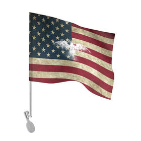 Флаг для автомобиля с принтом Флаг США с белым орлом в Кировске, 100% полиэстер | Размер: 30*21 см | usa | америка | американец | америки | звездно полосатый | необычный | нью йорк | орел | соединенные | сша | флаг | штаты | янки