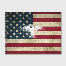 Альбом для рисования с принтом Флаг США с белым орлом в Кировске, 100% бумага
 | матовая бумага, плотность 200 мг. | usa | америка | американец | америки | звездно полосатый | необычный | нью йорк | орел | соединенные | сша | флаг | штаты | янки
