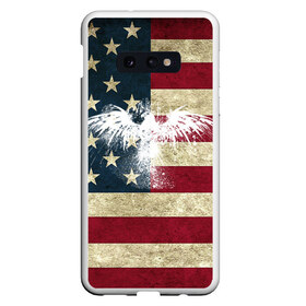 Чехол для Samsung S10E с принтом Флаг США с белым орлом в Кировске, Силикон | Область печати: задняя сторона чехла, без боковых панелей | usa | америка | американец | америки | звездно полосатый | необычный | нью йорк | орел | соединенные | сша | флаг | штаты | янки