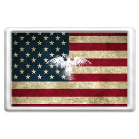 Магнит 45*70 с принтом Флаг США с белым орлом в Кировске, Пластик | Размер: 78*52 мм; Размер печати: 70*45 | usa | америка | американец | америки | звездно полосатый | необычный | нью йорк | орел | соединенные | сша | флаг | штаты | янки