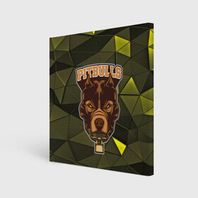 Холст квадратный с принтом Pitbulls в Кировске, 100% ПВХ |  | Тематика изображения на принте: dog | pitbulls | абстракция | геометрия | животные | собака | треугольники | цепь