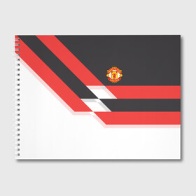 Альбом для рисования с принтом Manchester United - Stripe в Кировске, 100% бумага
 | матовая бумага, плотность 200 мг. | manchester united | stripe | манчестер юнайтед | футбол