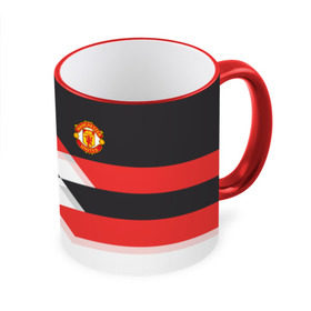 Кружка 3D с принтом Manchester United - Stripe в Кировске, керамика | ёмкость 330 мл | Тематика изображения на принте: manchester united | stripe | манчестер юнайтед | футбол