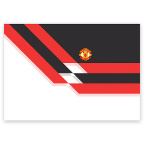 Поздравительная открытка с принтом Manchester United - Stripe в Кировске, 100% бумага | плотность бумаги 280 г/м2, матовая, на обратной стороне линовка и место для марки
 | Тематика изображения на принте: manchester united | stripe | манчестер юнайтед | футбол