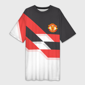 Платье-футболка 3D с принтом Manchester United   Stripe в Кировске,  |  | manchester united | stripe | манчестер юнайтед | футбол