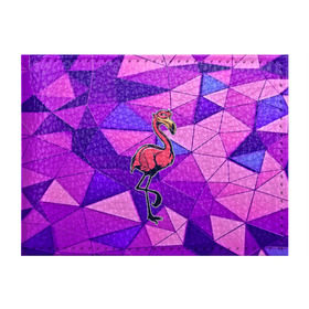 Обложка для студенческого билета с принтом Фламинго в Кировске, натуральная кожа | Размер: 11*8 см; Печать на всей внешней стороне | bird | flyer | fowl | poultry | seabird | triangle | абстракция | животные | птицы | текстуры | тренд | треугольники | фламинго