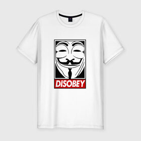 Мужская футболка премиум с принтом DISOBEY в Кировске, 92% хлопок, 8% лайкра | приталенный силуэт, круглый вырез ворота, длина до линии бедра, короткий рукав | 