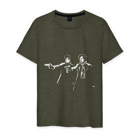 Мужская футболка хлопок с принтом Sherlock Fiction в Кировске, 100% хлопок | прямой крой, круглый вырез горловины, длина до линии бедер, слегка спущенное плечо. | 