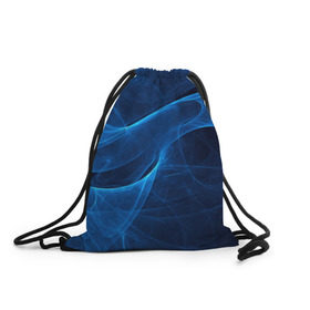 Рюкзак-мешок 3D с принтом Дым в Кировске, 100% полиэстер | плотность ткани — 200 г/м2, размер — 35 х 45 см; лямки — толстые шнурки, застежка на шнуровке, без карманов и подкладки | волна | лазер | луч | пламя | синий