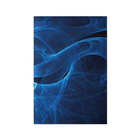 Обложка для паспорта матовая кожа с принтом Дым в Кировске, натуральная матовая кожа | размер 19,3 х 13,7 см; прозрачные пластиковые крепления | Тематика изображения на принте: волна | лазер | луч | пламя | синий
