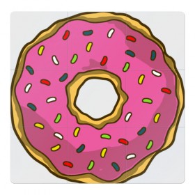 Магнитный плакат 3Х3 с принтом Пончик в Кировске, Полимерный материал с магнитным слоем | 9 деталей размером 9*9 см | bart | homer | simpsons | барт | гомер | еда | мульт | мультфильм | пончик | симпсоны | спрингфилд