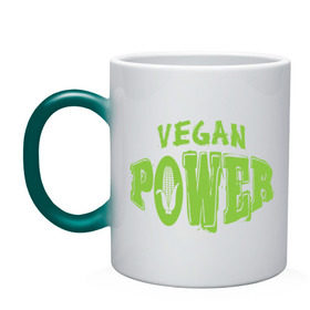 Кружка хамелеон с принтом Vegan Power в Кировске, керамика | меняет цвет при нагревании, емкость 330 мл | yoga | веган | вегетарианец | вегетарианство | витамины | здоровье | зож | йога | кукуруза | овощи | фрукты