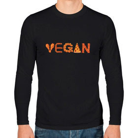Мужской лонгслив хлопок с принтом Vegan в Кировске, 100% хлопок |  | Тематика изображения на принте: green | vegan | yoga | бекон | веган | вегетарианец | вегетарианство | витамины | здоровье | зеленый | зож | йога | овощи | фрукты