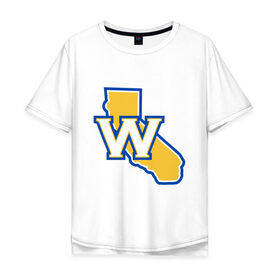 Мужская футболка хлопок Oversize с принтом Golden State Warriors в Кировске, 100% хлопок | свободный крой, круглый ворот, “спинка” длиннее передней части | basketball | баскетбол | нба