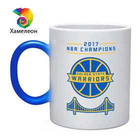 Кружка хамелеон с принтом Golden State Champions в Кировске, керамика | меняет цвет при нагревании, емкость 330 мл | Тематика изображения на принте: basketball | golden state | nba | warriors | баскетбол | голден стейт | нба | спорт | уорриорз