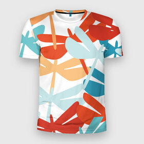 Мужская футболка 3D спортивная с принтом Стрекозы в Кировске, 100% полиэстер с улучшенными характеристиками | приталенный силуэт, круглая горловина, широкие плечи, сужается к линии бедра | Тематика изображения на принте: 