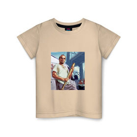 Детская футболка хлопок с принтом Тревор ГТА 5 в Кировске, 100% хлопок | круглый вырез горловины, полуприлегающий силуэт, длина до линии бедер | Тематика изображения на принте: gta 5 | gtav | гта 5