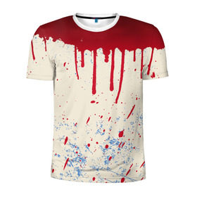 Мужская футболка 3D спортивная с принтом Кровь в Кировске, 100% полиэстер с улучшенными характеристиками | приталенный силуэт, круглая горловина, широкие плечи, сужается к линии бедра | 3d | арт | краска | кровь | прикольные | цветные