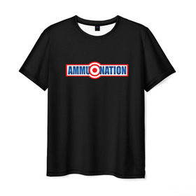 Мужская футболка 3D с принтом AMMU-NATION в Кировске, 100% полиэфир | прямой крой, круглый вырез горловины, длина до линии бедер | Тематика изображения на принте: ammunation | auto | dead | grand | gta | gta5 | red | redemption | theft | гта