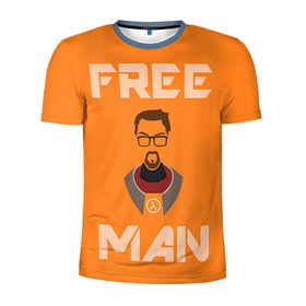 Мужская футболка 3D спортивная с принтом Half-Life в Кировске, 100% полиэстер с улучшенными характеристиками | приталенный силуэт, круглая горловина, широкие плечи, сужается к линии бедра | half life