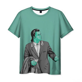 Мужская футболка 3D с принтом Недоумевающий Винсент в Кировске, 100% полиэфир | прямой крой, круглый вырез горловины, длина до линии бедер | pulp fiction | винсент вега | квентин | криминальное чтиво | мия уоллес | тарантино