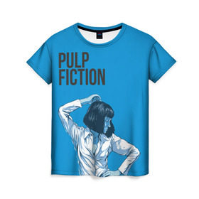 Женская футболка 3D с принтом Танцующая Мия в Кировске, 100% полиэфир ( синтетическое хлопкоподобное полотно) | прямой крой, круглый вырез горловины, длина до линии бедер | pulp fiction | квентин | криминальное чтиво | мия уоллес | тарантино
