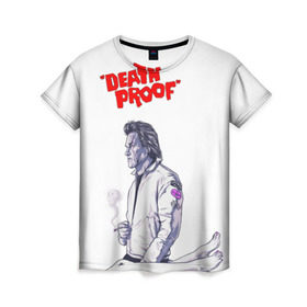Женская футболка 3D с принтом Death proof в Кировске, 100% полиэфир ( синтетическое хлопкоподобное полотно) | прямой крой, круглый вырез горловины, длина до линии бедер | stuntman mike | квентин | курт рассел | тарантино