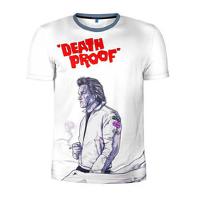 Мужская футболка 3D спортивная с принтом Death proof в Кировске, 100% полиэстер с улучшенными характеристиками | приталенный силуэт, круглая горловина, широкие плечи, сужается к линии бедра | Тематика изображения на принте: stuntman mike | квентин | курт рассел | тарантино