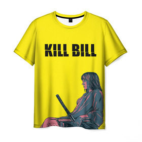 Мужская футболка 3D с принтом Убить Билла в Кировске, 100% полиэфир | прямой крой, круглый вырез горловины, длина до линии бедер | Тематика изображения на принте: kill bill | катана | квентин | меч | невеста | тарантино | ума турман