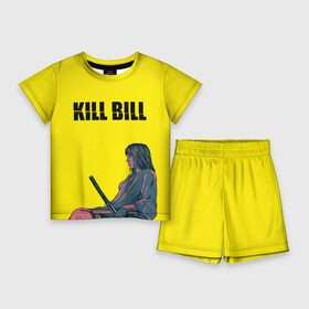 Детский костюм с шортами 3D с принтом Убить Билла в Кировске,  |  | kill bill | катана | квентин | меч | невеста | тарантино | ума турман