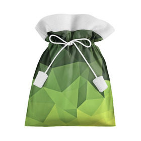 Подарочный 3D мешок с принтом Хаки геометрия в Кировске, 100% полиэстер | Размер: 29*39 см | зеленый | полигоны