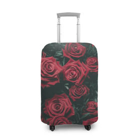 Чехол для чемодана 3D с принтом Бархатные розы в Кировске, 86% полиэфир, 14% спандекс | двустороннее нанесение принта, прорези для ручек и колес | бархат | бутоны | роза | розы | цветы