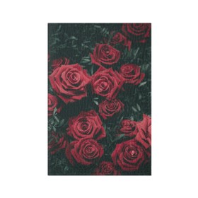 Обложка для паспорта матовая кожа с принтом Бархатные розы в Кировске, натуральная матовая кожа | размер 19,3 х 13,7 см; прозрачные пластиковые крепления | бархат | бутоны | роза | розы | цветы