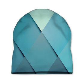 Шапка 3D с принтом Blue rhombuses в Кировске, 100% полиэстер | универсальный размер, печать по всей поверхности изделия | beautiful | blue | bright | color | figures | original | rhombuses | голубое | зелёное | зелёный | красивое | красота | ромбы | синее | синий | фигура | фигуры | цвет | яркое