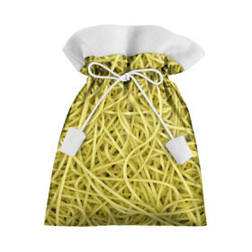 Подарочный 3D мешок с принтом Макароны в Кировске, 100% полиэстер | Размер: 29*39 см | Тематика изображения на принте: веган | вемишель | диета | еда | лапша | паста | паттрен | спагетти | текстура