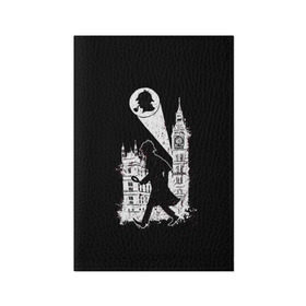 Обложка для паспорта матовая кожа с принтом Шерлок Холмс в Кировске, натуральная матовая кожа | размер 19,3 х 13,7 см; прозрачные пластиковые крепления | holmes | sherlock | sherlock holmes | англия | великобритания | сыщик | холмс | шерлок