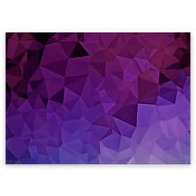 Поздравительная открытка с принтом Фиолетовые грани в Кировске, 100% бумага | плотность бумаги 280 г/м2, матовая, на обратной стороне линовка и место для марки
 | abstract | abstraction | color | geometry | mirror | polygon | абстракция | геометрия | грани | линии | полигоны | сочетания | стекло | треугольники