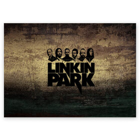 Поздравительная открытка с принтом Linkin Park Band в Кировске, 100% бумага | плотность бумаги 280 г/м2, матовая, на обратной стороне линовка и место для марки
 | Тематика изображения на принте: chester bennington | linkin park | беннингтон | линкин паркб честер | майк | шинода