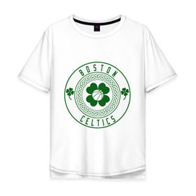 Мужская футболка хлопок Oversize с принтом Boston Celtics в Кировске, 100% хлопок | свободный крой, круглый ворот, “спинка” длиннее передней части | Тематика изображения на принте: basketball | boston | celtics | nba | баскетбол | бостон | келтикс | нба | селтикс | спорт
