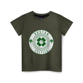 Детская футболка хлопок с принтом Boston Celtics в Кировске, 100% хлопок | круглый вырез горловины, полуприлегающий силуэт, длина до линии бедер | Тематика изображения на принте: basketball | boston | celtics | nba | баскетбол | бостон | келтикс | нба | селтикс | спорт
