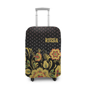 Чехол для чемодана 3D с принтом Россия в Кировске, 86% полиэфир, 14% спандекс | двустороннее нанесение принта, прорези для ручек и колес | роспись | россия | хохлома | цветы | я русский