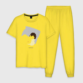 Мужская пижама хлопок с принтом SKAM 6 в Кировске, 100% хлопок | брюки и футболка прямого кроя, без карманов, на брюках мягкая резинка на поясе и по низу штанин
 | skam | скам | стыд