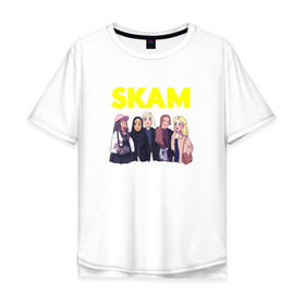 Мужская футболка хлопок Oversize с принтом SKAM 8 в Кировске, 100% хлопок | свободный крой, круглый ворот, “спинка” длиннее передней части | skam | скам | стыд