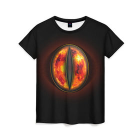 Женская футболка 3D с принтом Око дракона в Кировске, 100% полиэфир ( синтетическое хлопкоподобное полотно) | прямой крой, круглый вырез горловины, длина до линии бедер | 3d | абстракция | арт | глаз | дракон | фантастика