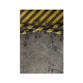 Обложка для паспорта матовая кожа с принтом Универсал в Кировске, натуральная матовая кожа | размер 19,3 х 13,7 см; прозрачные пластиковые крепления | Тематика изображения на принте: желтый | новинки | опастность | полосы | популярное | черный